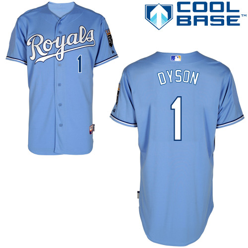 Jarrod Dyson #1 MLB Jersey-Kansas City Royals Men's Authentic Alternate 1 Blue Cool Base Baseball Jersey